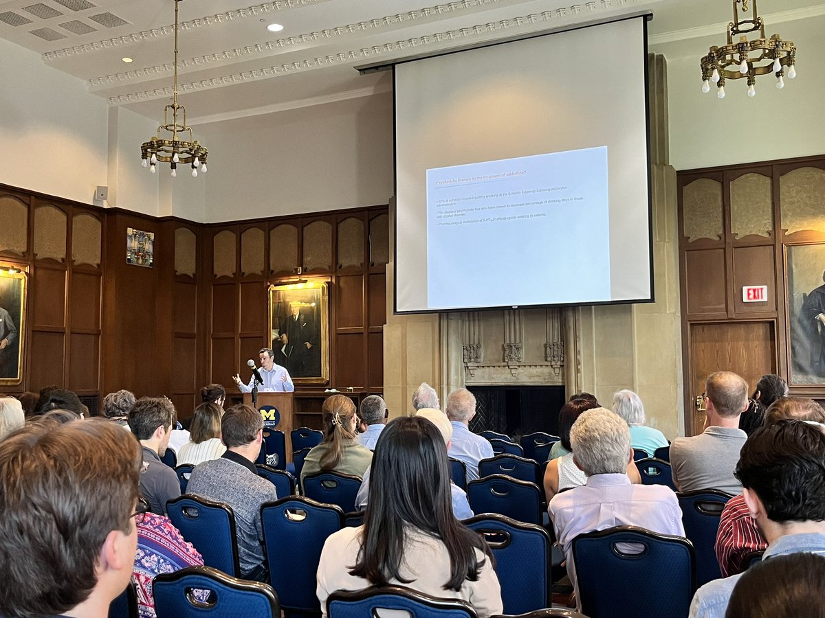 INRCmeeting's tweet image. Welcome to Day#2 of #inrc2024.
What a beautiful and sunny day at @UMich!
Today we open with a lecture of @jgmaeso on psychedelic influence on opioid use disorders