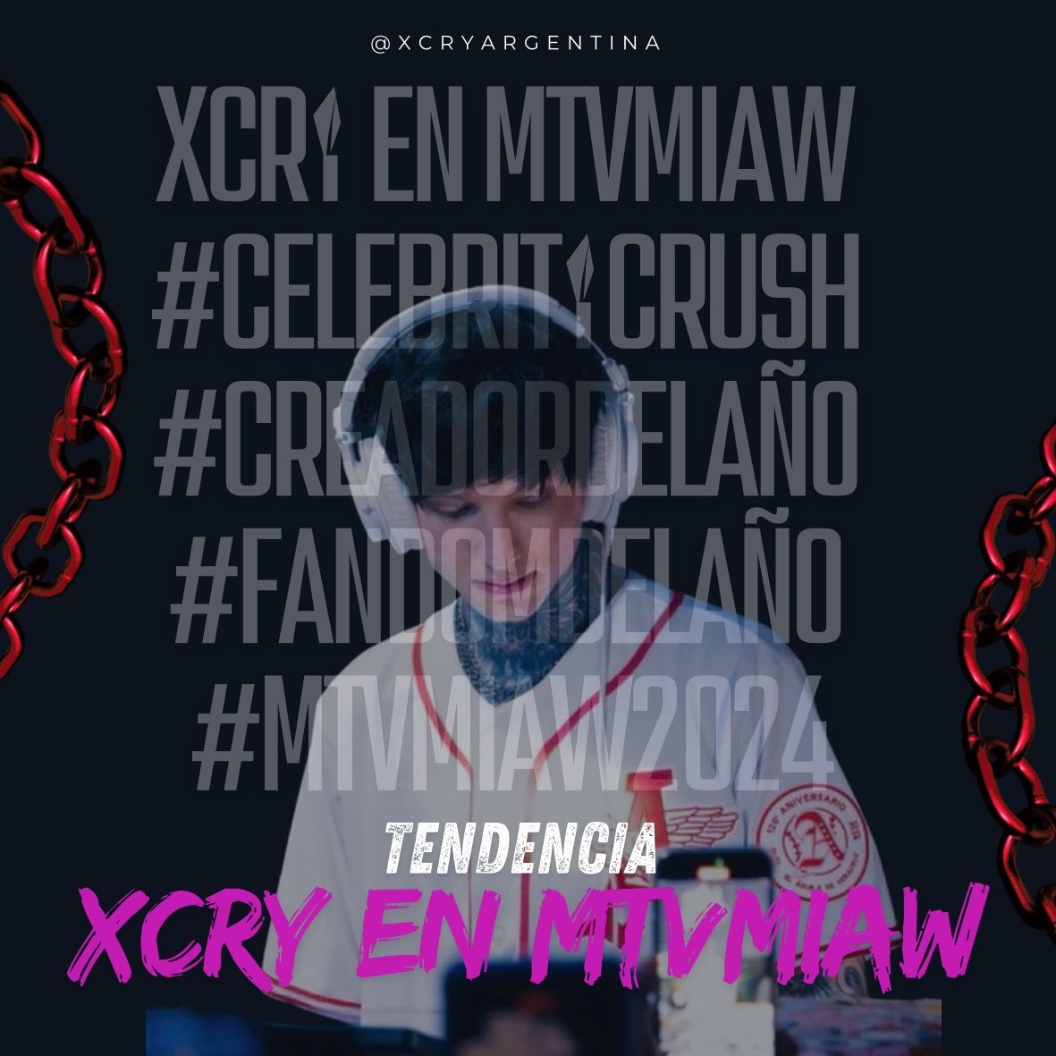 xCryArgentina's tweet photo. 🔥🔥🔥TENDENCIA YAAAA 🔥🔥🔥

buenas buenaaaaaaas iniciamos con todo la tendencia , la votación terminó ya lo dimos todo ahí ahora vamos a darlo todo acá y rompamos internet 🔥

vamoooooooooos 😎

XCRY EN MTVMIAW https://t.co/HhF49V67ls