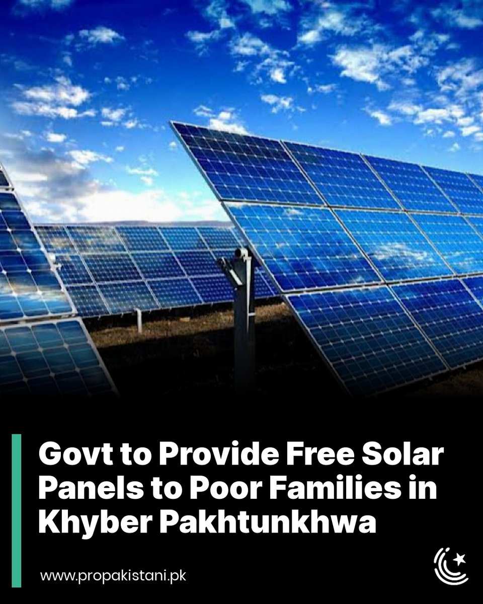 ProPakistaniPK's tweet photo. The package will include electric wires, inverter fans, and 2KW solar panels.

Read More:  https://t.co/TYzPD8WsWp 

#SolarPanels #SolarPower #KP #FreeSolarSystem #KhyberPakhtunkhwa https://t.co/sIs9kJ6Pmq