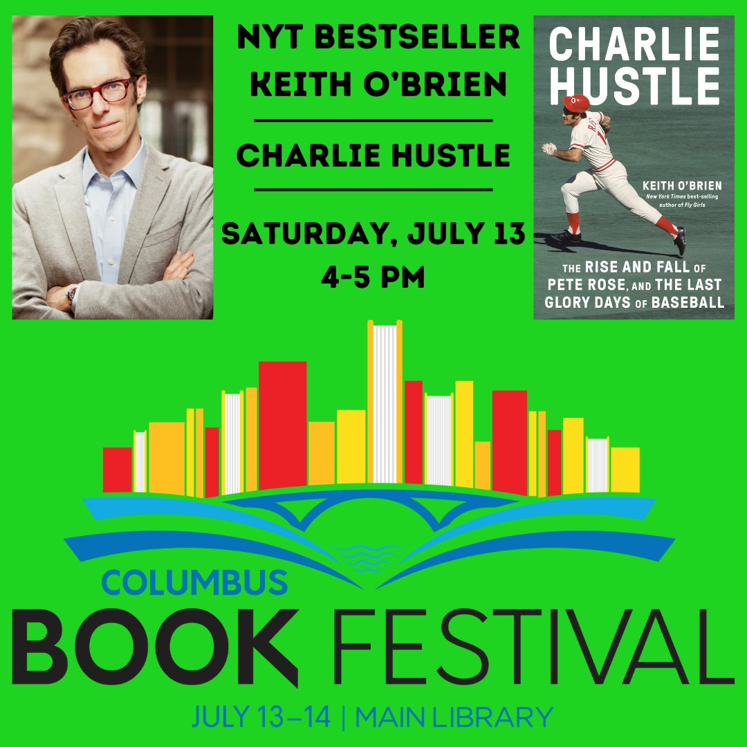 I’m back on the road this weekend and back to Ohio. Come join me at the Columbus Book Festival on Saturday. We’ll be talking about baseball, gambling, Pete Rose, and life. #CharlieHustle
