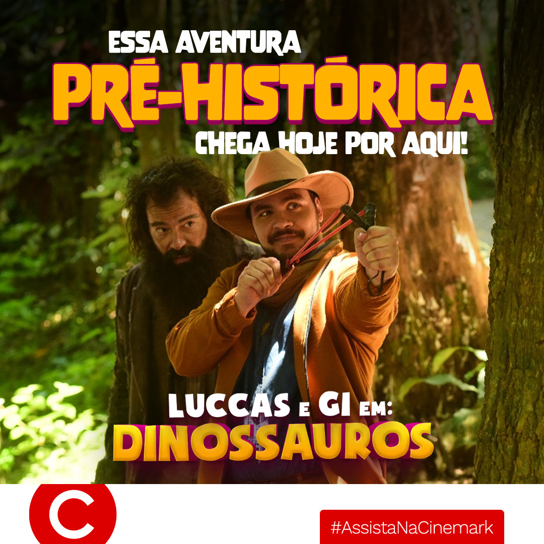 cinemarkoficial's tweet photo. A nova aventura do Luccas Neto chega HOJE por aqui!
Já pode chamar a família toda, garantir os ingressos no #APPCinemark e se preparar pra muita diversão nessa viagem, que pode trazer os dinossauros de volta à vida, com #LuccaseGiEmDinossauros🦕🦖
#H2OFilms #LuccasNetoNaCinemark https://t.co/efKzBNntHR