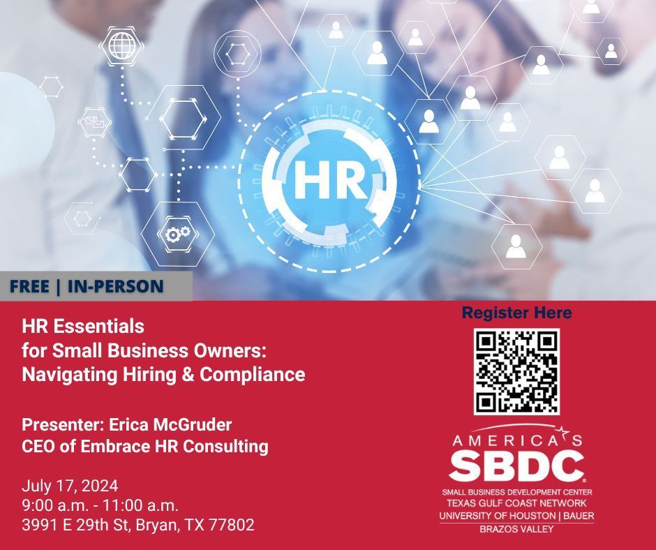 BV_SBDC's tweet photo. Join the Brazos Valley SBDC for FREE training.  Register today!   https://t.co/sqEWAhnVtl https://t.co/el7VqUQq8k