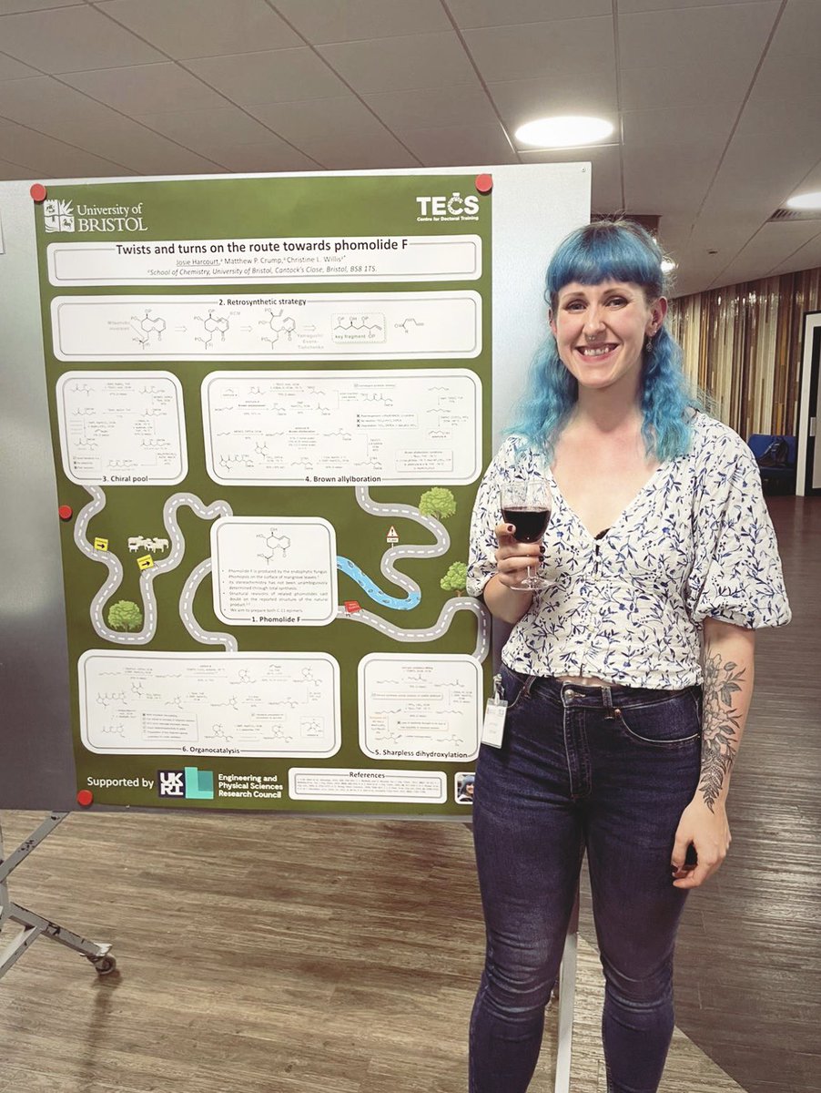 Josie Harcourt (@harcourt_josie) on Twitter photo I had a great time presenting my poster at the <a href="/BCS_CDT/">TECS and Bristol ChemSynth CDTs</a> conference with <a href="/Willis_Group/">Willis Research Group</a> about #totalsynthesis. Thanks to the organisers for a great conference and also for inviting CDT alumni to visit for a careers panel; not long until I have to decide what’s next for me…👩🔬 I had a great time presenting my poster at the <a href="/BCS_CDT/">TECS and Bristol ChemSynth CDTs</a> conference with <a href="/Willis_Group/">Willis Research Group</a> about #totalsynthesis. Thanks to the organisers for a great conference and also for inviting CDT alumni to visit for a careers panel; not long until I have to decide what’s next for me…👩🔬