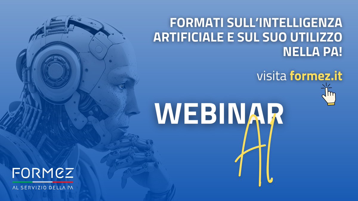 Su formez.it il ciclo formativo "Le intelligenze artificiali per la PA: scenari, casi d’uso e prospettive".  

Come l’IA generativa può cambiare la qualità del lavoro e del servizio al cittadino. 

Per seguire i webinar 👇
formez.it/gallerie/forma…
