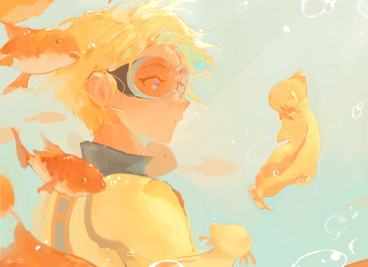 breadloaver's tweet photo. [ the first encounter 🫧 ] 
happy one year everyone !! 🥳💛
#YuDrawWilson #wilsoneer https://t.co/lbM7dUA2Ap