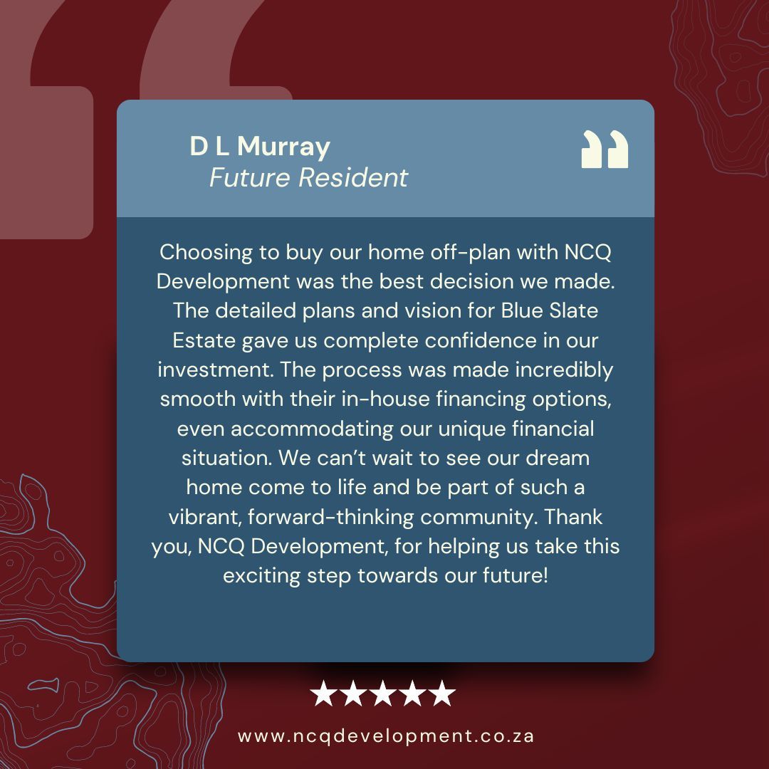NCQDevelopment's tweet image. Thank you D L Murray for your amazing review and feedback! Contact us now to buy your dream home! Luxury awaits you! 

#PropertyDevelopment #NCQDevelopment #BlueSlateEstate