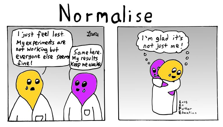 LostInFurtherEd's tweet photo. @ThePhDPlace Indeed - everyone is at different stages with their research but you're not alone with your stress and challenges. :) https://t.co/z1x7c3HnCw