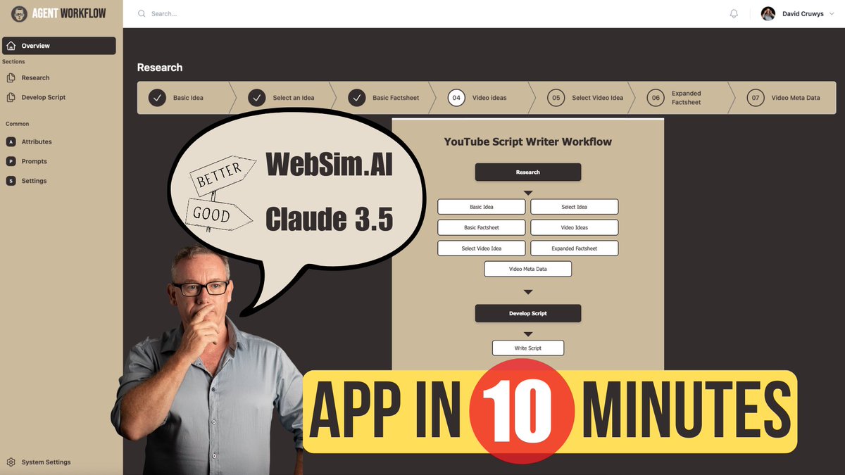 AppyDave's tweet image. 🚀 Watch #AppyDave build extend an AI Agent App with a TailwindCSS flowchart in minutes with WebSim AI! 🌐See how easy it is to create without coding! 💡 Dive into the magic of AI powered coding. Check it out! 🎥👇

youtu.be/HOD-OFiFuTM

#WebSimAI #NoCode #AI #AppDevelopment