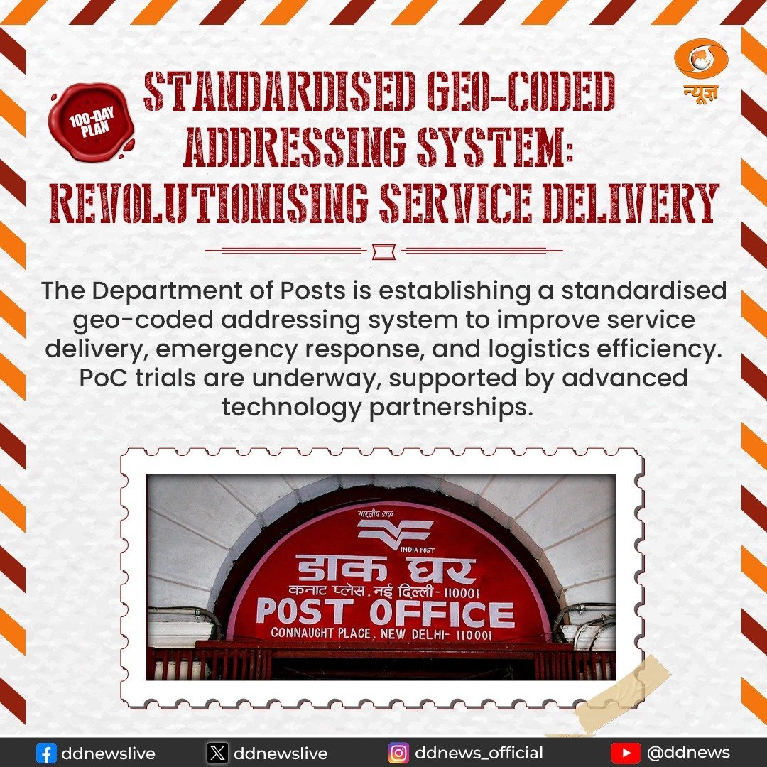 ddyadagirinews's tweet photo. #IndiaPost | తపాలా శాఖ సేవా డెలివరీని మార్చే లక్ష్యంతో 100 రోజుల కార్యాచరణ ప్రణాళికను చేపట్టింది.

♦️ గ్రామీణ ప్రాంతాల్లో సేవలను మెరుగుపరచడానికి 5,000 డాక్ చౌపుల్స్ ఇనిషియేటివ్ తీసుకున్నారు

#PostalReforms https://t.co/UDmIE9tFjJ