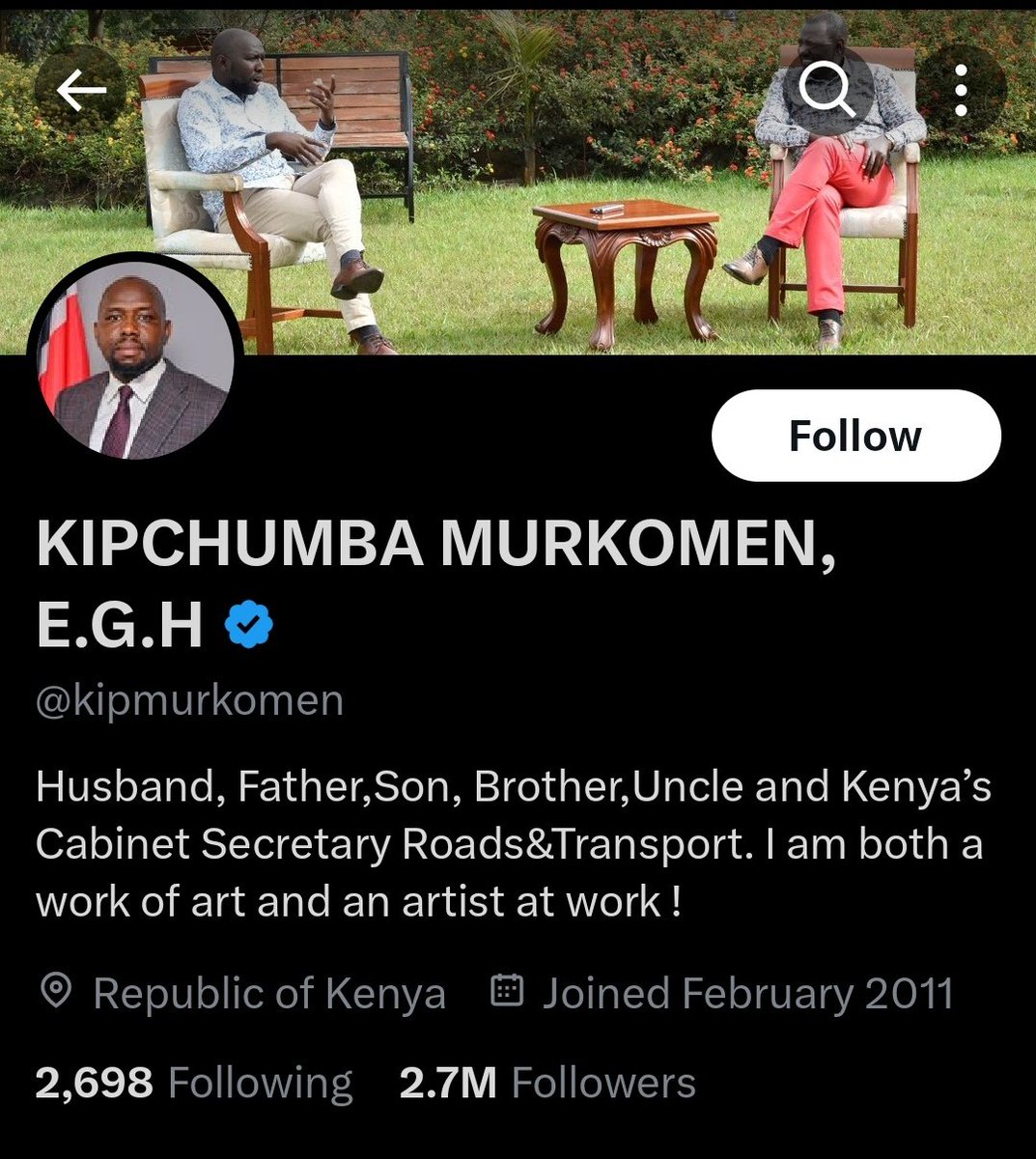 Wakianguka tunawekelea Pressure!
<a href="/kipmurkomen/">KIPCHUMBA MURKOMEN, E.G.H</a>  change your profile description sahizi! Usiwekelewe kesi ya impersonation. 
<a href="/EACCKenya/">EACC</a> can we start doing the Lord's work? We need to clear his name cause amewekelewa sana especially mambo ya  kufuja Pesa za umma 
#Statehouse