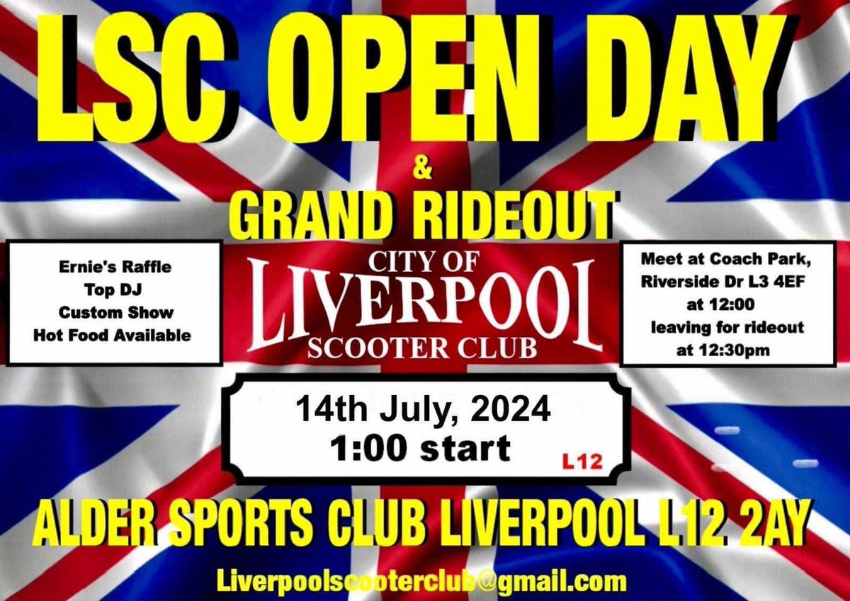Supporting Liverpool scooter club’s open day this Sunday 👍🏼