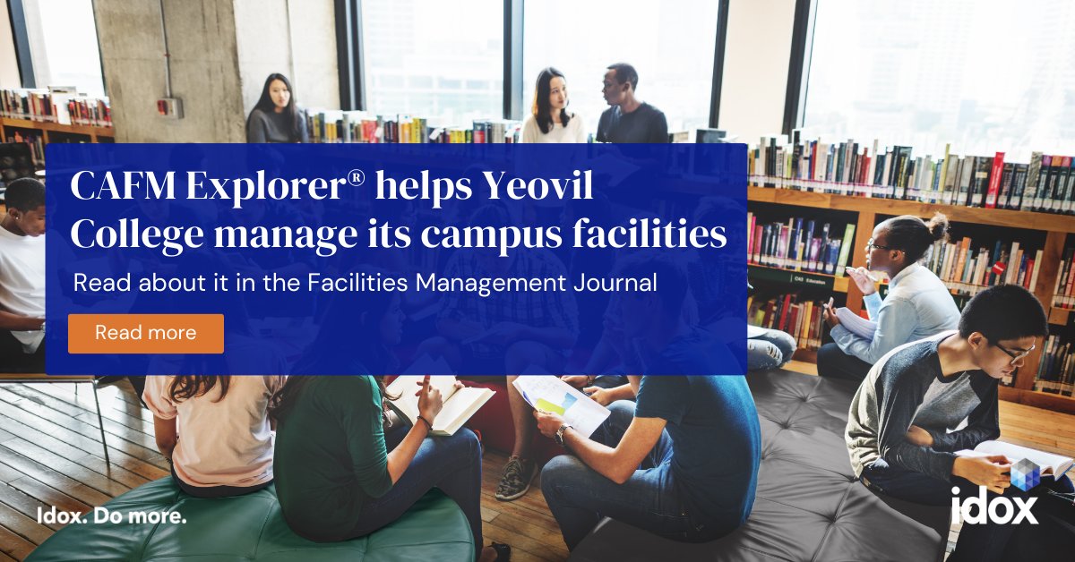 Idoxgroup's tweet photo. How does Yeovil College manage and maintain its facilities across its campus? With the help of Idox’s CAFM Explorer!
Read about Idox’s work with Yeovil College in the Facilities Management Journal: https://t.co/SjVYlMfoME
#CAFM #CAFMExplorer #FacilitiesManagement https://t.co/hJwedCzDA5