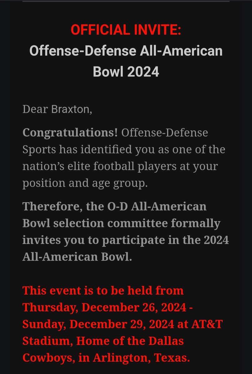 saylor_braxton's tweet photo. @ODFootballCamps  official invite... https://t.co/6QKkQltCJ0