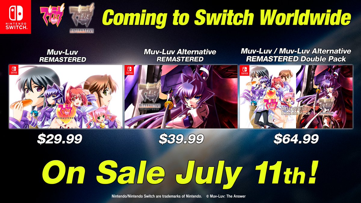 新品 Muv-Luv Alternative Nintendo Switch Muv-Luv / Muv-Luv Alternative Remastered Double Pack (Multi