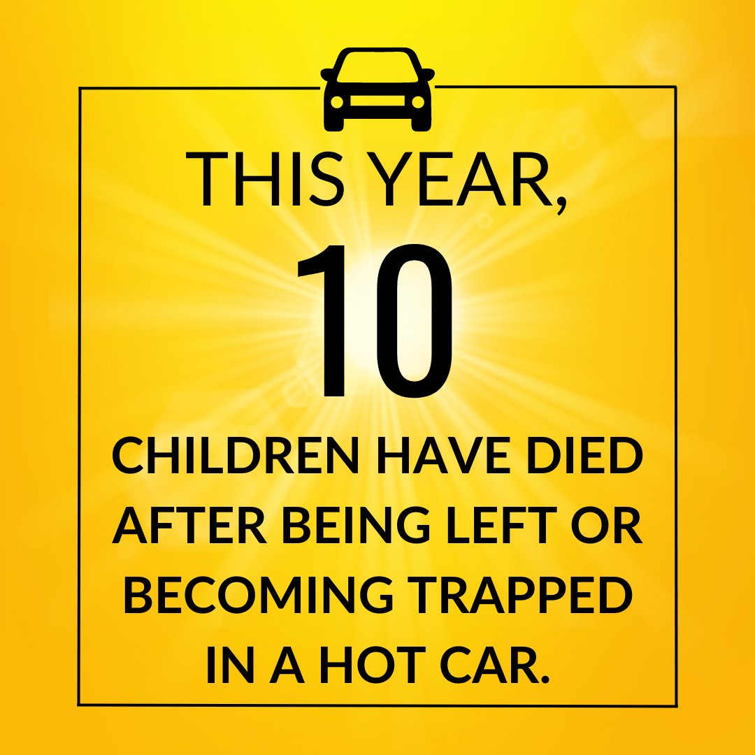 Countless families and friends are affected by each one of these preventable deaths.

❌ Never leave a child in a car alone.
👁️ Always check the back seat.
🔒 Lock unattended vehicle doors and keep keys out of reach.
