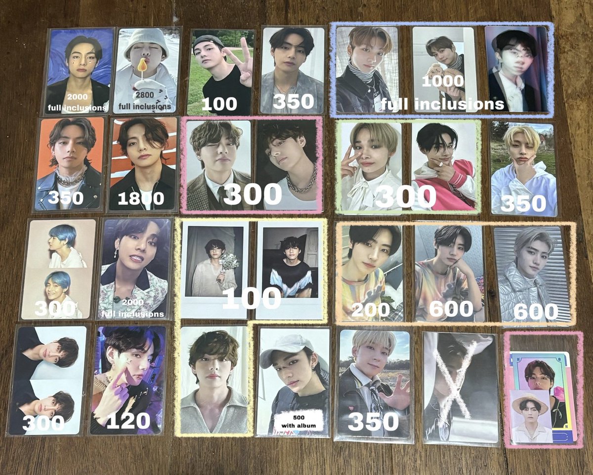 kthbasket's tweet photo. quitting sale!

wts lfb bts enha skz svt pcs ph
— prices in the pic (slightly negotiable)
— pcs are all in good condition
— can send more proof in dms
— some are sold by set / with album

rfs: college

t. taehyung v ni-ki sunghoon jake hyunjin wonwoo enhypen straykids seventeen https://t.co/g70zhZLaT4
