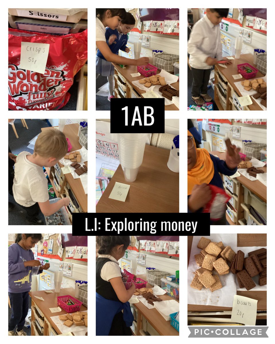 KensingPrimary's tweet image. 1AB had fun exploring money this afternoon. They could buy crisps, biscuits or juice. #money #1AB #partyfun