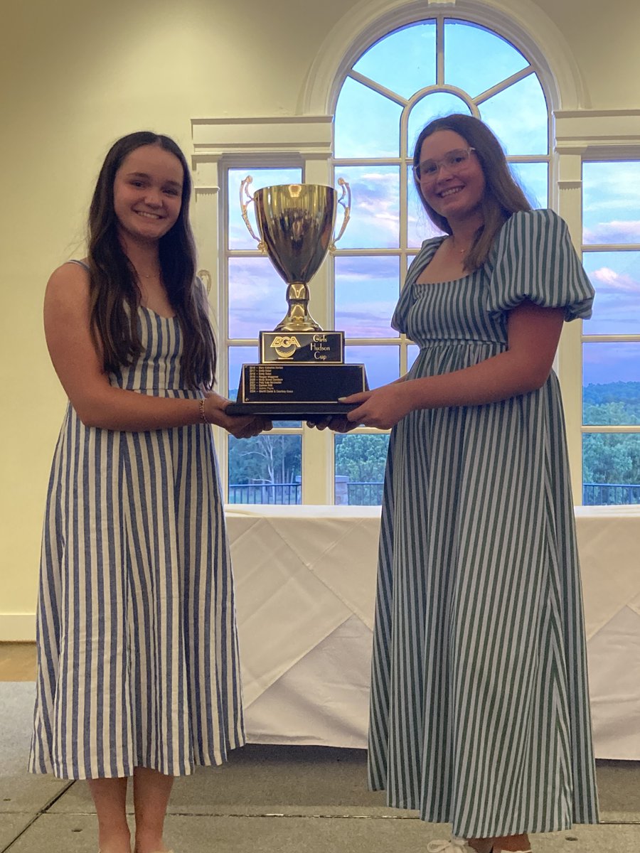 BGAgolf1's tweet photo. Courtney and Merritt finished tied 1st POY in Girls 18 holes, sharing the Girls Hudson Cup, with Caroline third.  Very well played ladies. https://t.co/wfeUrPxGcn