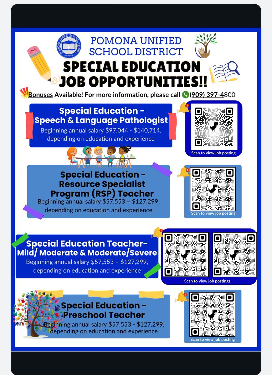 PomonaSELPA's tweet photo. Do you have a bachelor’s degree? Interested in teaching? We can help. Join us on July 16 at Diamond Point Elementary from 1:00pm-5:00pm. @PomonaUnified #studentsuccessisoursuccess https://t.co/eC2NYPWTBX