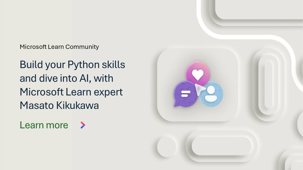 Want to dive into the world of AI? Start by building your Python skills. 😏 

Check out this four-step guide to mastering Python from Microsoft Learn expert Masato Kikukawa: msft.it/6019l8qQF