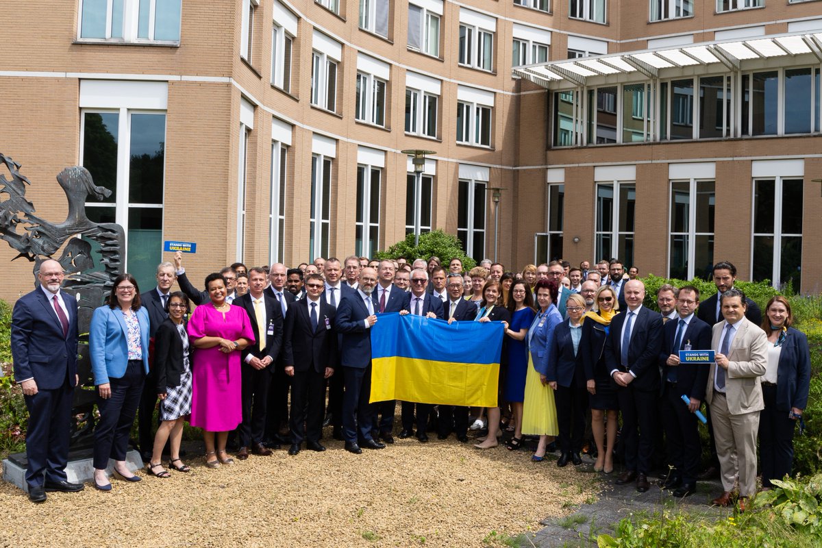 Delegates at <a href="/OPCW/">OPCW</a> #EC106 continue to #StandWithUkraine 

<a href="/AmbJDrofenik/">Jozef Drofenik, SI Ambassador to NL</a>