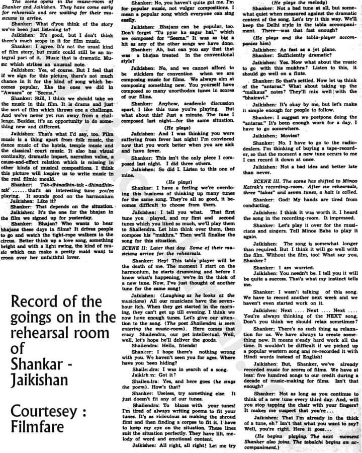 SJFansAssnCal's tweet photo. For Reading Pleasure.
Very interesting scene in music room of #shankarjaikishan. Read it by widening the image and every fan of #shankarjaikishanduo will feel proud to go through this page. Sorry no other page is available
#shankarjaikishanji
#memorylanes https://t.co/cP2LQz1yyT