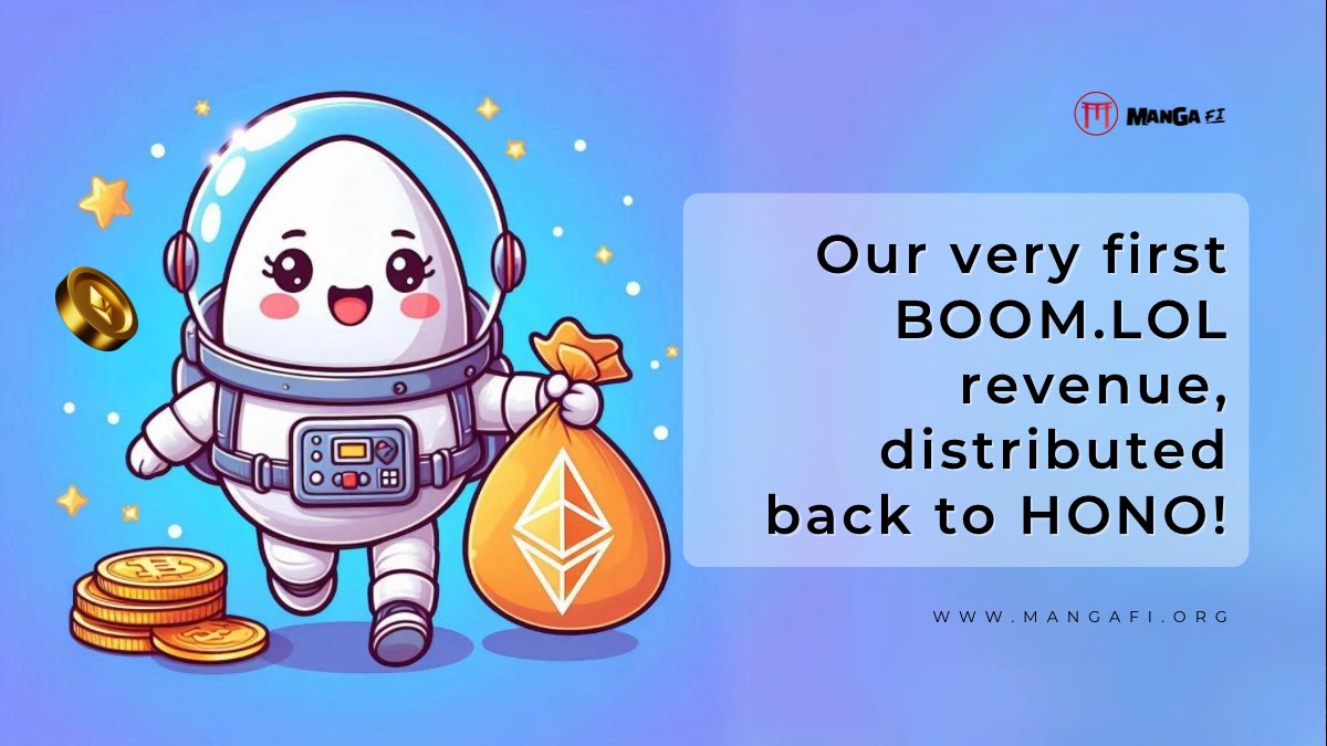 honoprotocol's tweet photo. Remember how we mentioned https://t.co/GCAaHcqzXT becoming one of our revenue generators? Well, guess what?

We just received our very first income of 0.2570981529 ETH from https://t.co/GCAaHcqzXT! This means a portion of that revenue is being distributed back to our HONO holders.

This is a huge milestone for MangaFi, and we're thrilled to share this success with our amazing community.

Stay tuned for more exciting updates!

#MangaFi #DeFi #BSC #Crypto #Boomlol #ETH #Ethereum #Revenue #Holders $BTC $BNB $ETH $DOGE #altcoıns #CryptoWithPurpose #utility #EthereumETF #1000x #Pump #CryptoNews $PEIPEI $DOGm