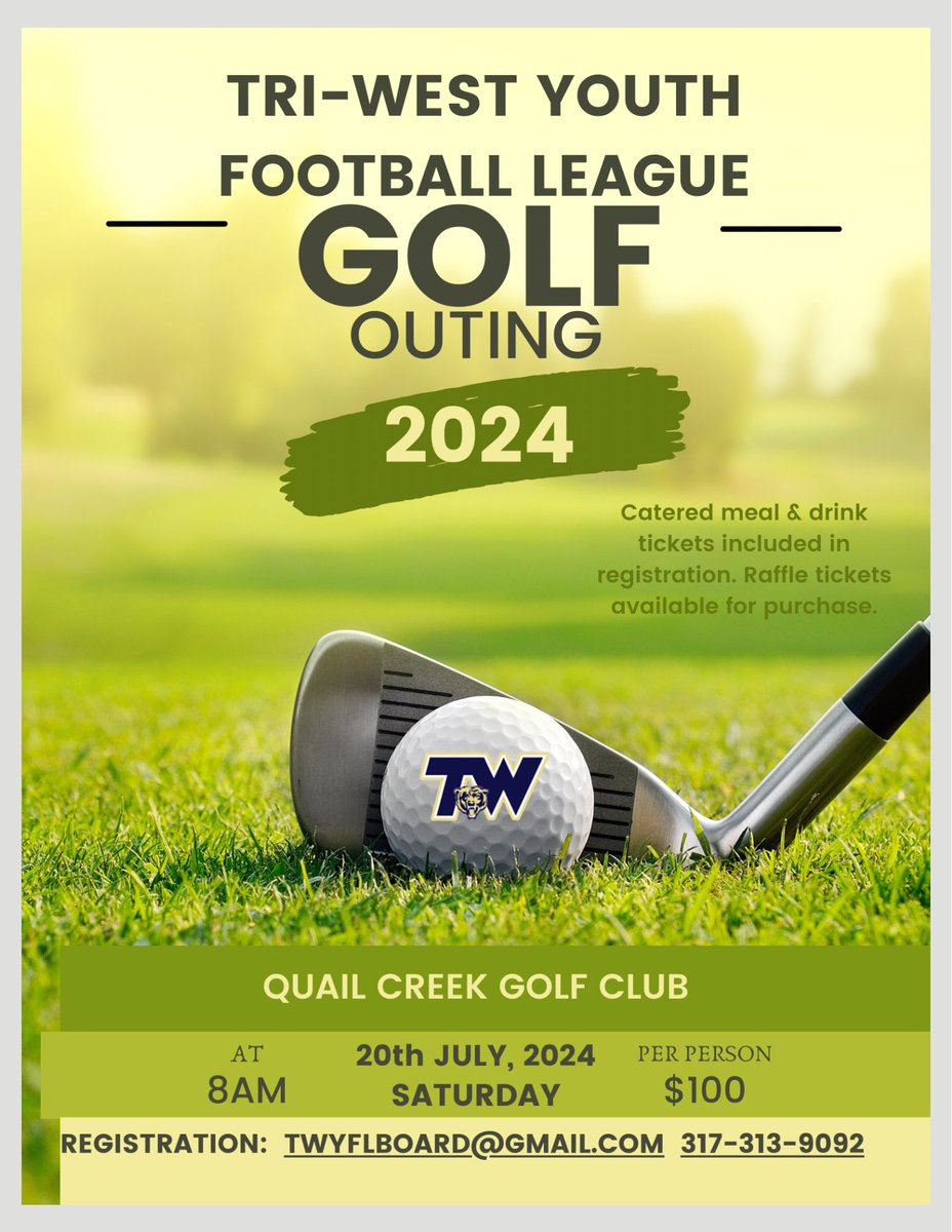 Reminder to get signed up for the TWYFL golf outing!