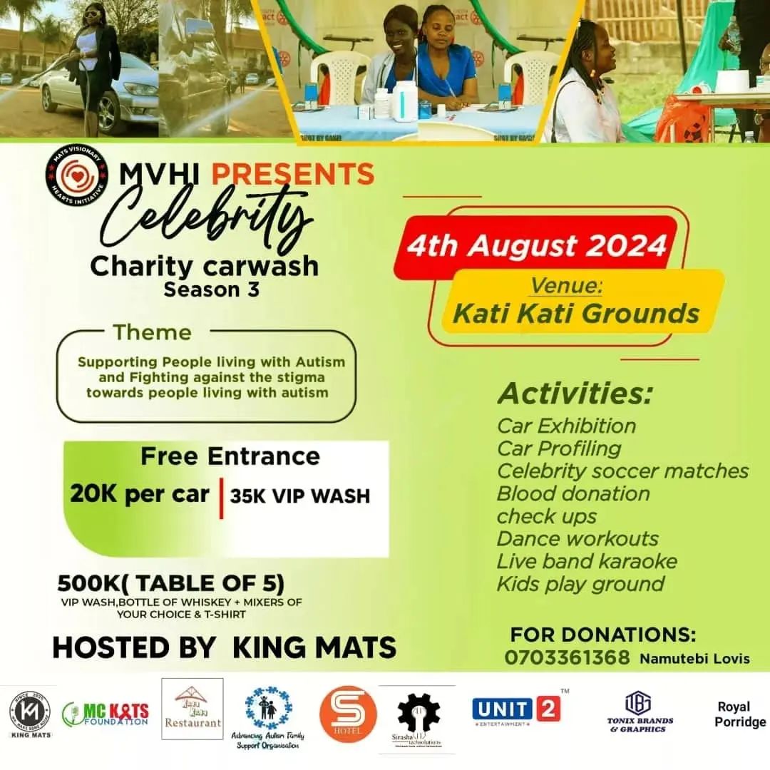 Futbol_Gosip7's tweet photo. The #CelebrityCharityCarWashSeason3 hosted by @KingMatsOffici1 is 4th August at Kati Kati grounds. Bring all ur cars for washing. let's support Autistic people together
#AutismAwareness
#celebritycharitycarwash3
#MonsterRideEdition https://t.co/BcgpJCtdU8
