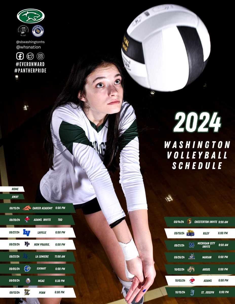 SBWashingtonHS's tweet photo. Panther Volleyball 2024!! 
@sbwathletics #everonward #PantherPride https://t.co/2af0TSETW4
