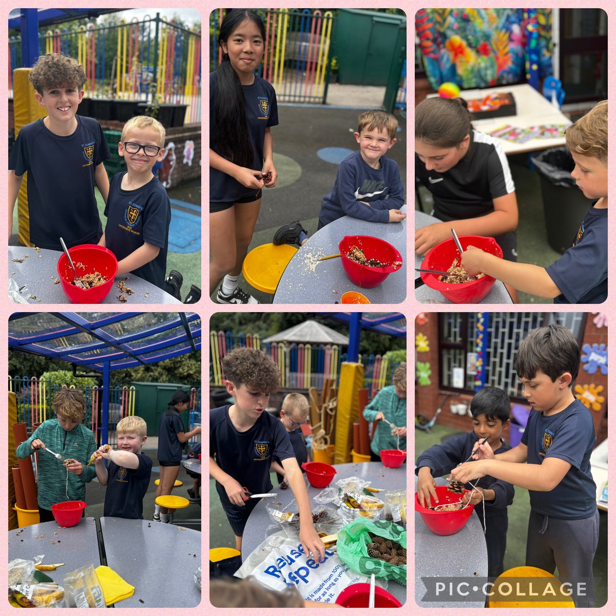 StEdwards_C2's tweet image. In science we have been learning about different animals. Our question today was ‘Are birds herbivores, carnivores or omnivores?’ We created bird feeders with the help of our friends in Class 5. @StEdwards_C5 #stedwardsscience