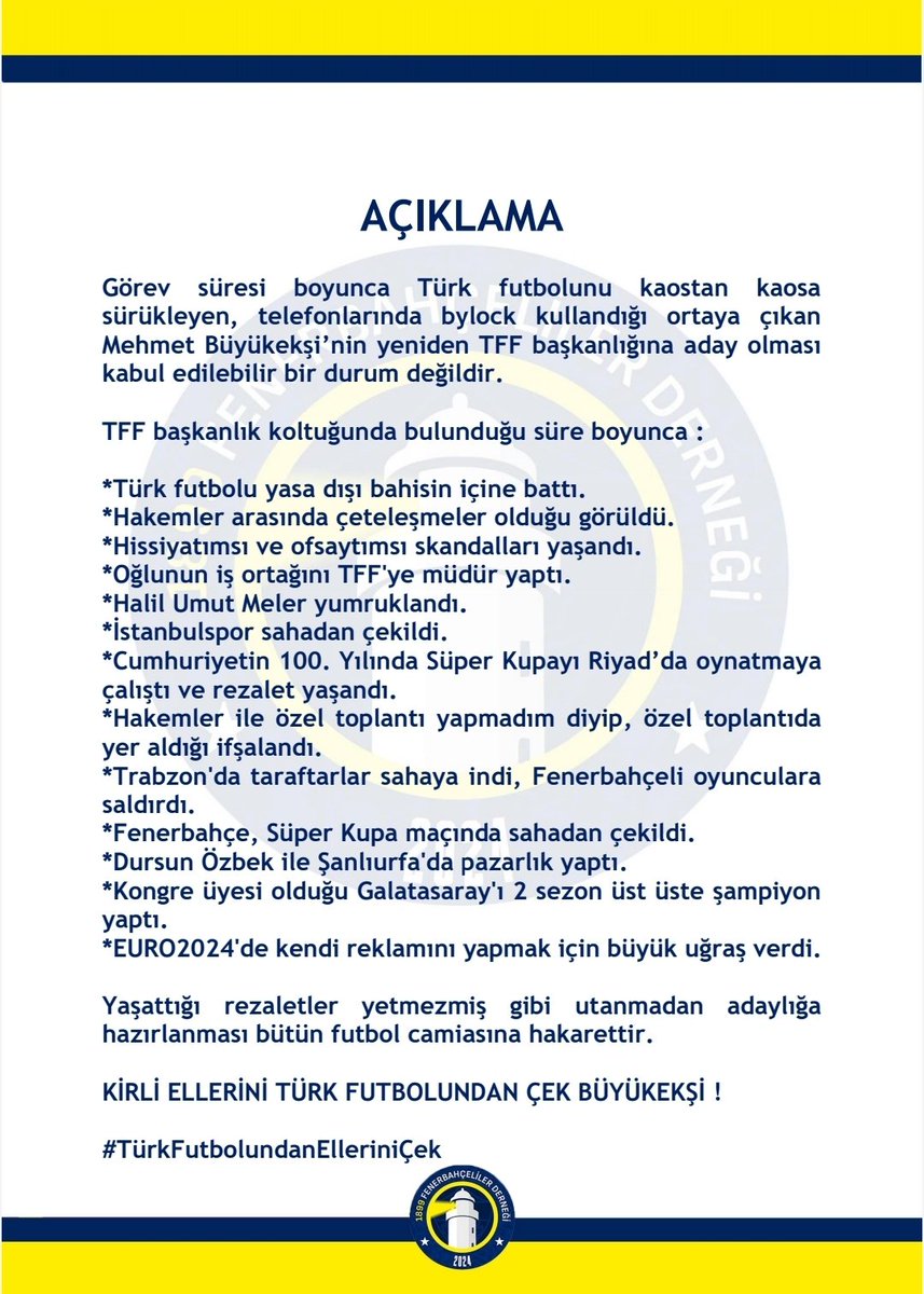 Siyasetin Kirli Ellerini İstemiyoruz!

#SiyasetFutboldanEliniÇek