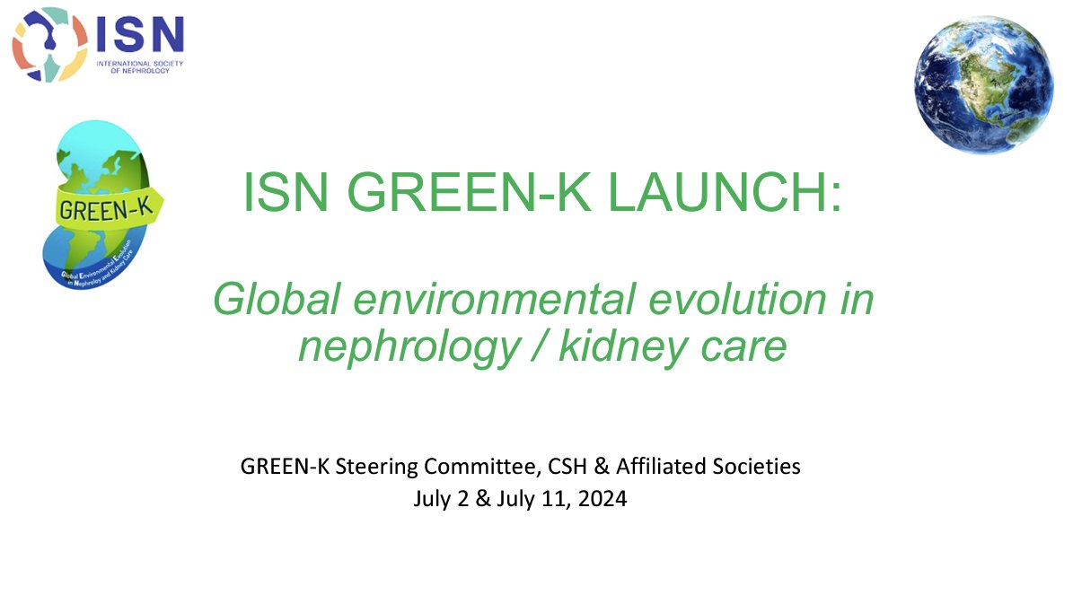 ISNkidneycare's tweet photo. Access the GREEN-K launch recording and slides, presented by the Steering Committee members, which focus on two work streams:
1️⃣ Education & Implementation
2⃣ Procurement, Infrastructure, and Innovation

➡️https://t.co/I52wVhHcSd