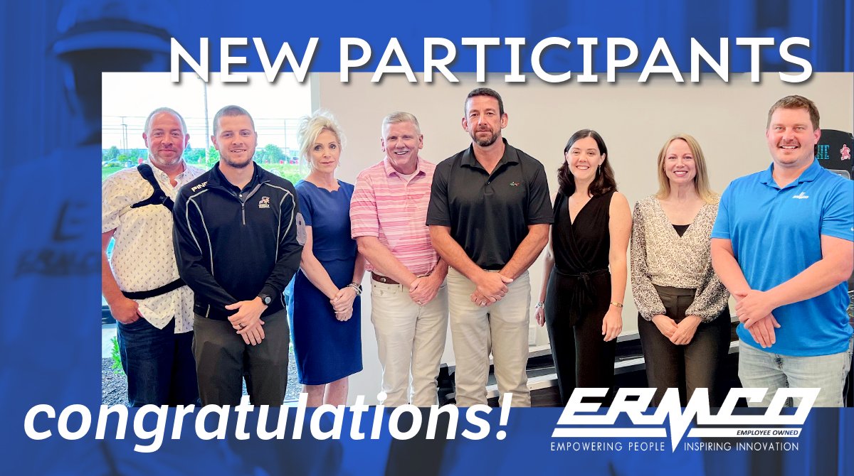 ERMCOInc's tweet photo. Welcome to the newest @ERMCOInc ESOP participants! Employee ownership helps fuel our innovation and commitment to excellence. We're excited for these new members to contribute to our shared success! #WeAreERMCO #ESOP #EmployeeOwned https://t.co/Umkqviaff7