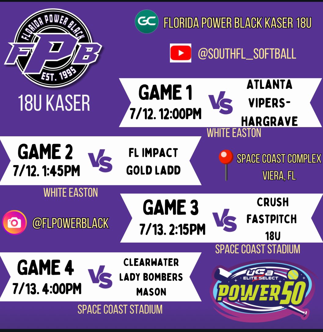 Last day preps before taking it to the field at Viera for the Power50-Backwards K USSSA Elite qualifier! No days off! #1percent #nbs #powerproud