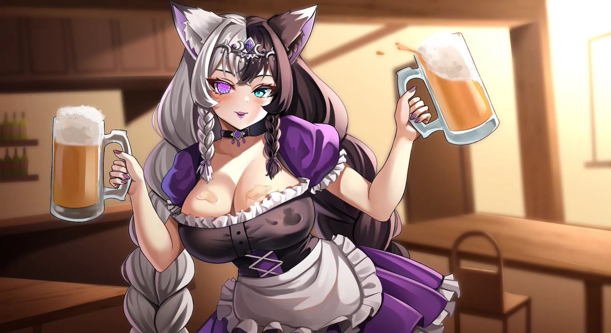 What can I get for you Master?
The Sus Tavern Girl is ready to serve💜
🎨: <a href="/Aina_chaii/">Aina Chai | ✨</a> 
Art Tag: #rhaenaart