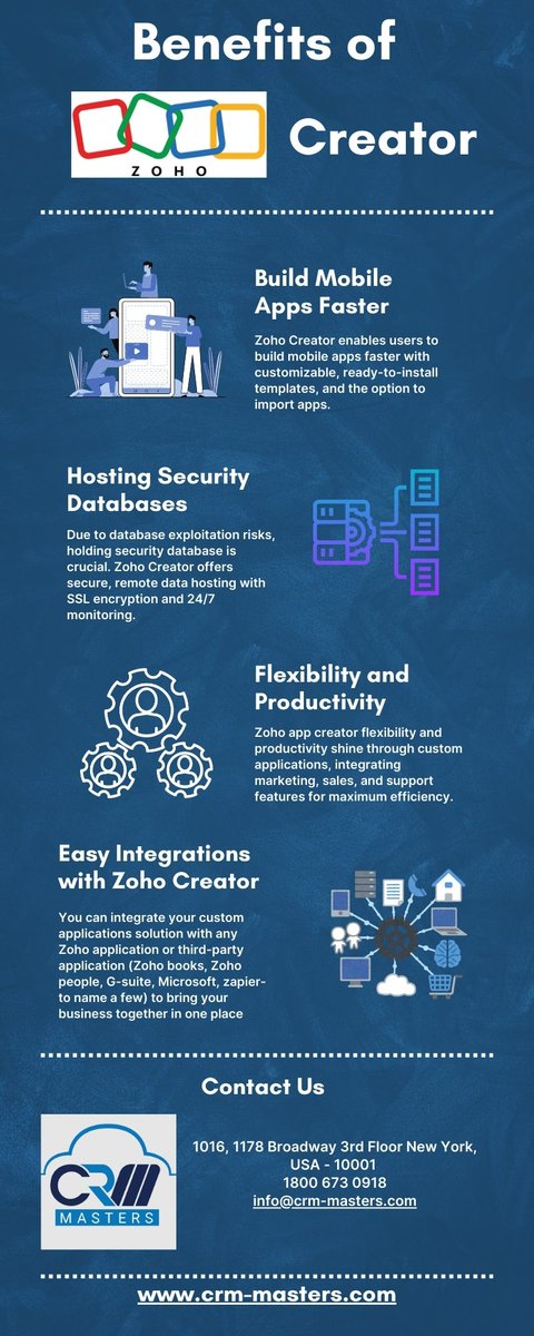 LarryJustu34088's tweet image. Connect with Premium Zoho Partner @CRMMastersInfo  who enables businesses of any size to create customized applications with #ZohoAppCreator. 
For further services click the link below crm-masters.com/zoho-creator-d…. #zohocreator @ZohoCreator #zohodeveloper