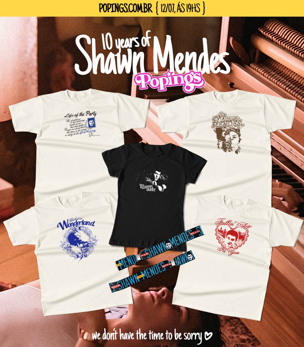 usepopings's tweet photo. 10 ANOS DE SHAWN MENDES!! <3

Estou muito empolgada em apresentar pra vocês nossa coleção exclusiva, inspirada em cada fase da carreira do Shawn!

#shawnmendes #10yearsofshawnmendes #handwritten #illuminate #wonder #fallingallinyou #rockinrio https://t.co/Yo34bXaK1Y