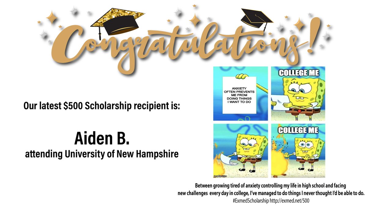 Express_Medical's tweet photo. Congrats Aiden B. from UNH! Want to be our next scholarship recipient? Learn more at https://t.co/49otn2KTs3 https://t.co/Gxn6EnLMDZ