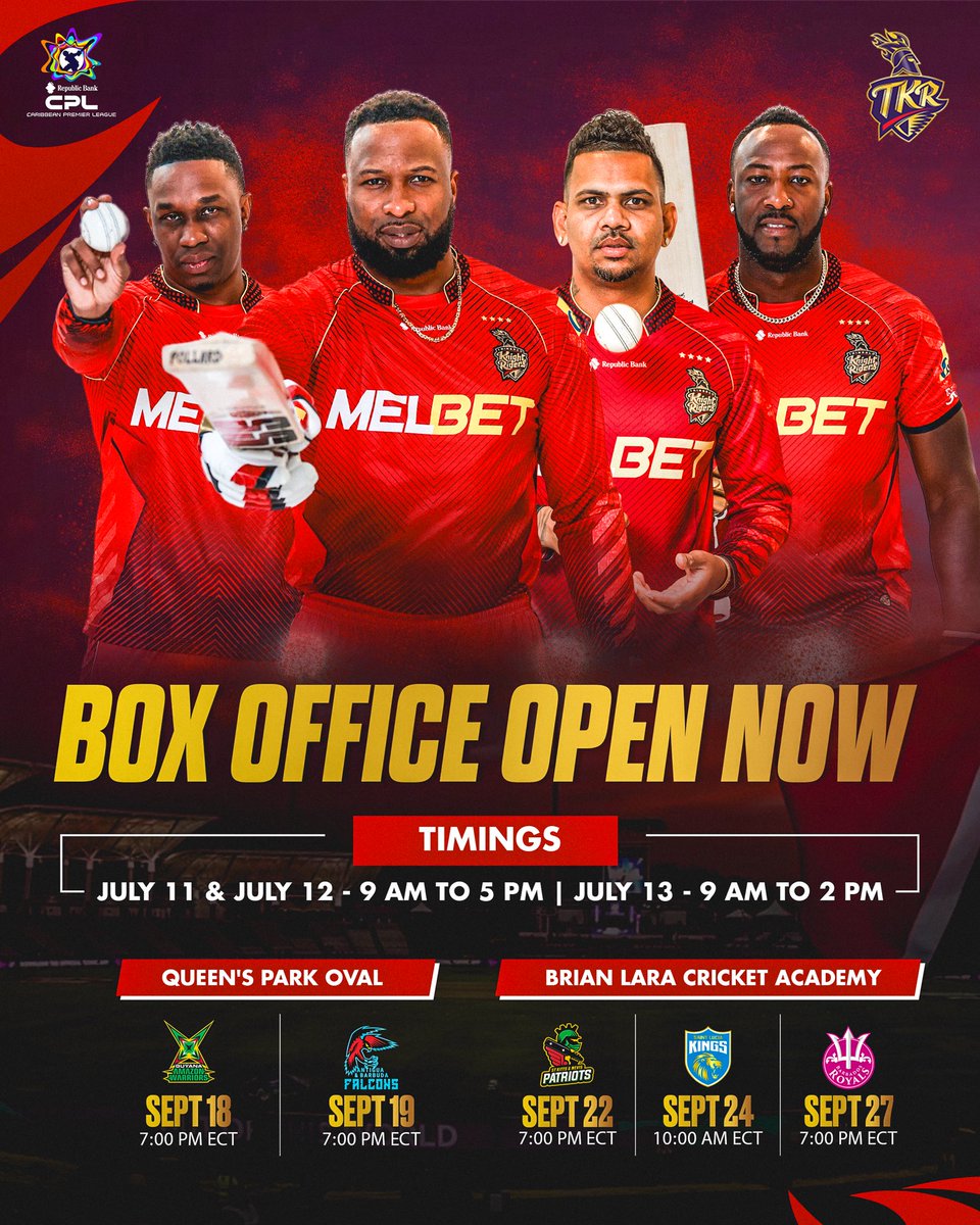TKRiders's tweet photo. Come out to #WaveTheRed at QPO and BLCA in huge numbers, #KnightsArmy! โค๏ธ
Tickets available at BOX OFFICE NOW! ๐ข๐๏ธ https://t.co/2e34cQg2YN