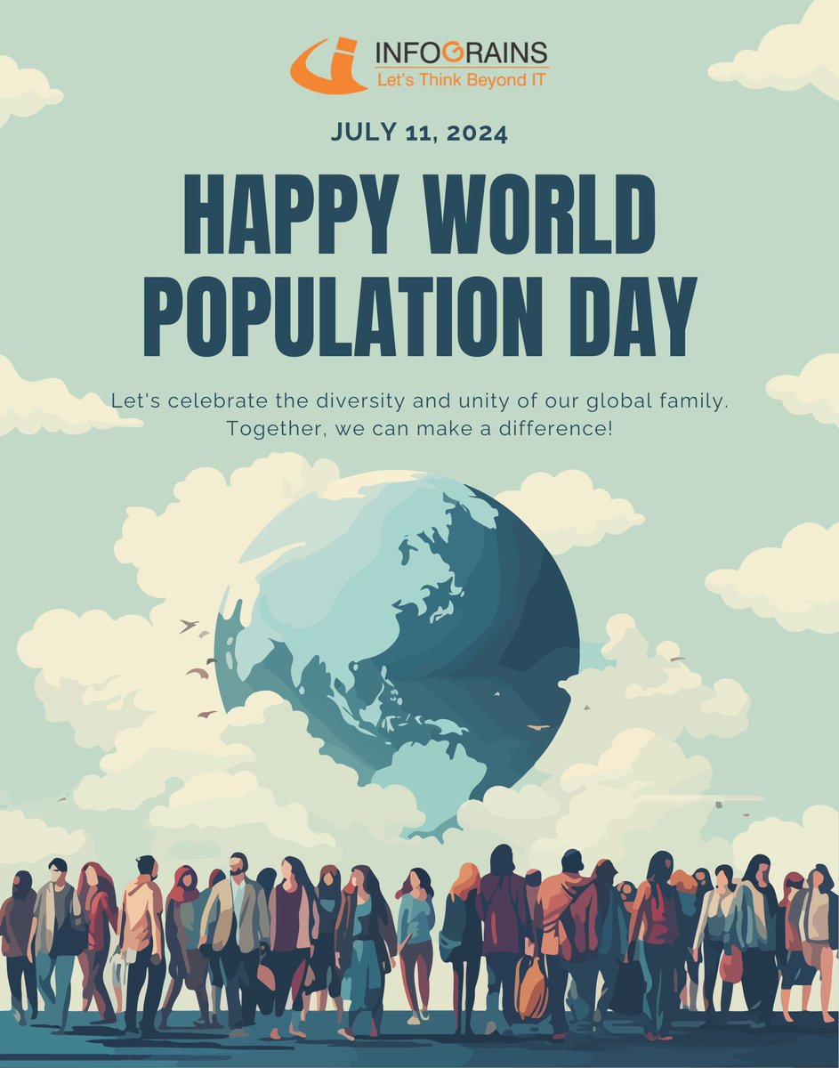 On World Population Day, let's focus on creating sustainable futures through innovation and technology.

Together, we can empower communities and drive global progress. 🌍💡

Infograins family wishes everyone a Happy World Population Day

#WorldPopulationDay #SustainableFuture