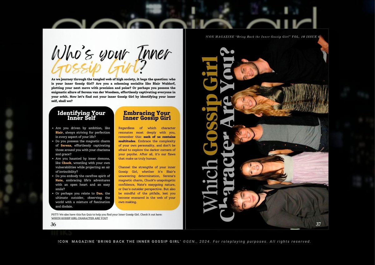 ㅤ
Here's for the FUN! What about you bring back your inner 𝐆𝐨𝐬𝐬𝐢𝐩 𝐆𝐢𝐫𝐥? Take the Quiz to find out: proprofs.com/quiz-school/st…

Are you Blair Waldorf? Or Serena van der Woodsen? Or Chuck Bass? Or Nate Archibald? Or Dan Humphrey?
️️ ️️ㅤ