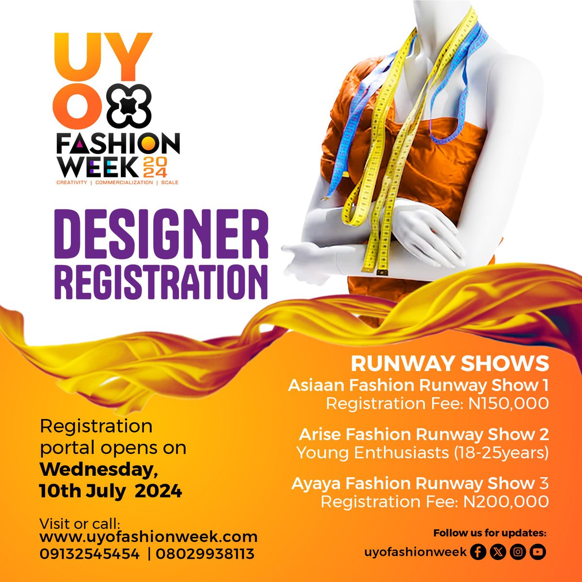 uyofashionweek's tweet photo. Uyo Fashion Week 2024 is just around the corner, and we are calling on all visionary designers to join us for an unforgettable experience. 
Register with the Link below
https://t.co/NEEHgtVbCp
#uyofashionweek #uyofashionweek2024 https://t.co/jtRX4FxKU7
