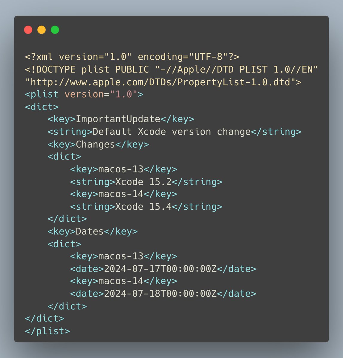 📢To all the FlyCI users!  We are about to update the FlyCI macOS runner images as follows:

➡️ July 17th - set Xcode 15.4 as the default Xcode version in macOS 14 Sonoma image
➡️ July 18th - set Xcode 15.2 as the default Xcode version in macOS 13 Ventura image

Read more in our