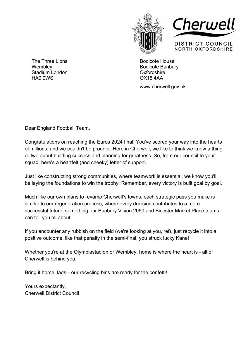 Cherwell District Council tweet media