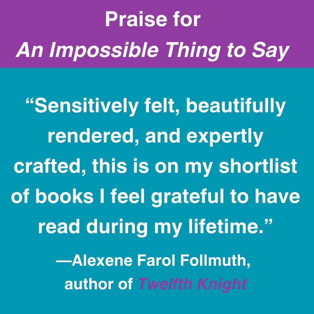 If you liked the Shakespearean references in Alexene Farol Follmuth's TWELFTH KNIGHT, you'll love AN IMPOSSIBLE THING TO SAY by Arya Shahi. Check out Alexene Farol Follmuth's review of AN IMPOSSIBLE THING TO SAY. Thank you for the kind words, <a href="/afarolfollmuth/">Alexene Farol Follmuth</a>!