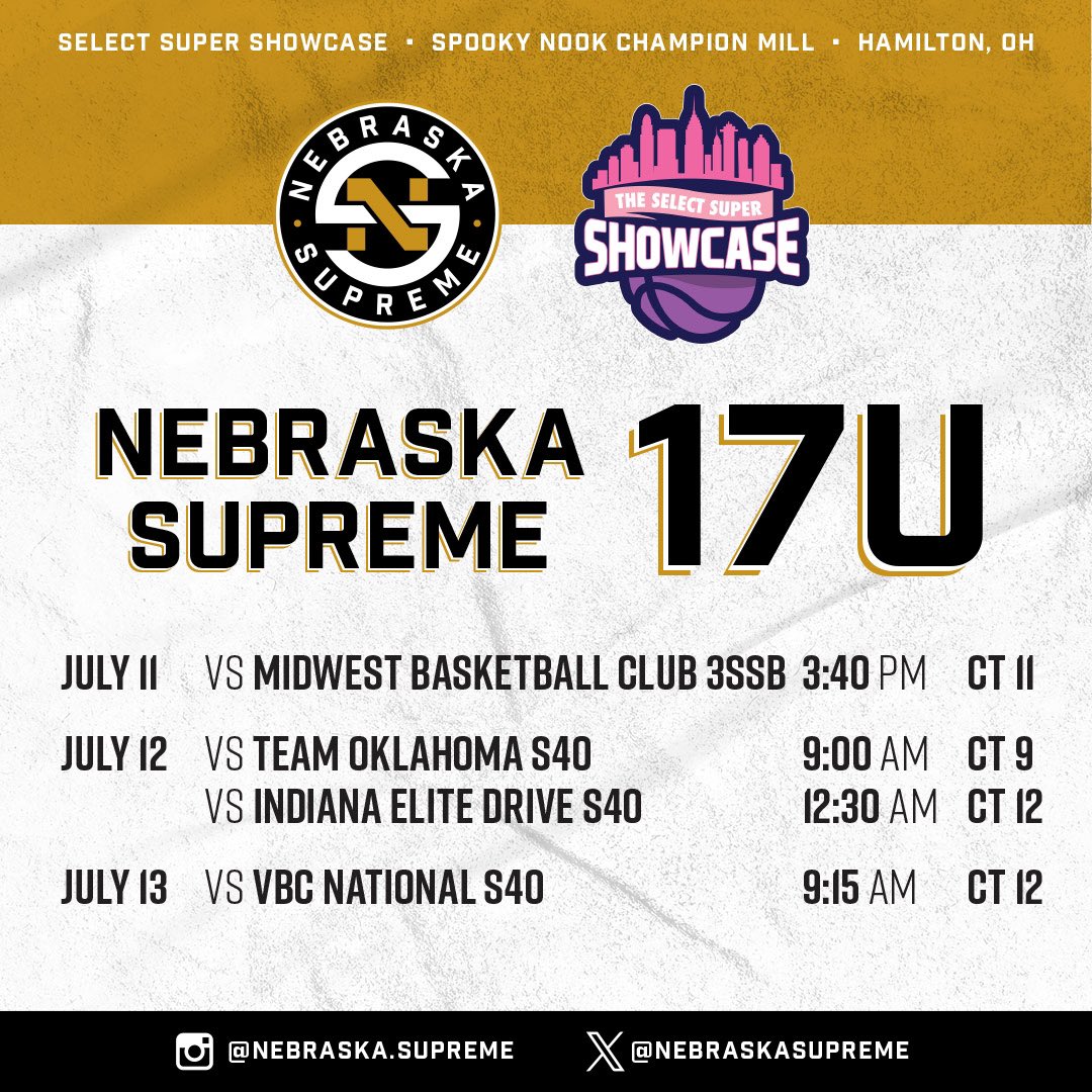 Good Luck to the 17’s in The Select Super Showcase‼️