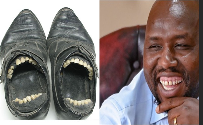 upsidedownkenya's tweet photo. JOBLESS Kipchumba Murkome will onky be able to afford this shoes, President William Ruto amefinya 
#AngukaNayo  
Pressure creases https://t.co/0lOo0Zsd4E