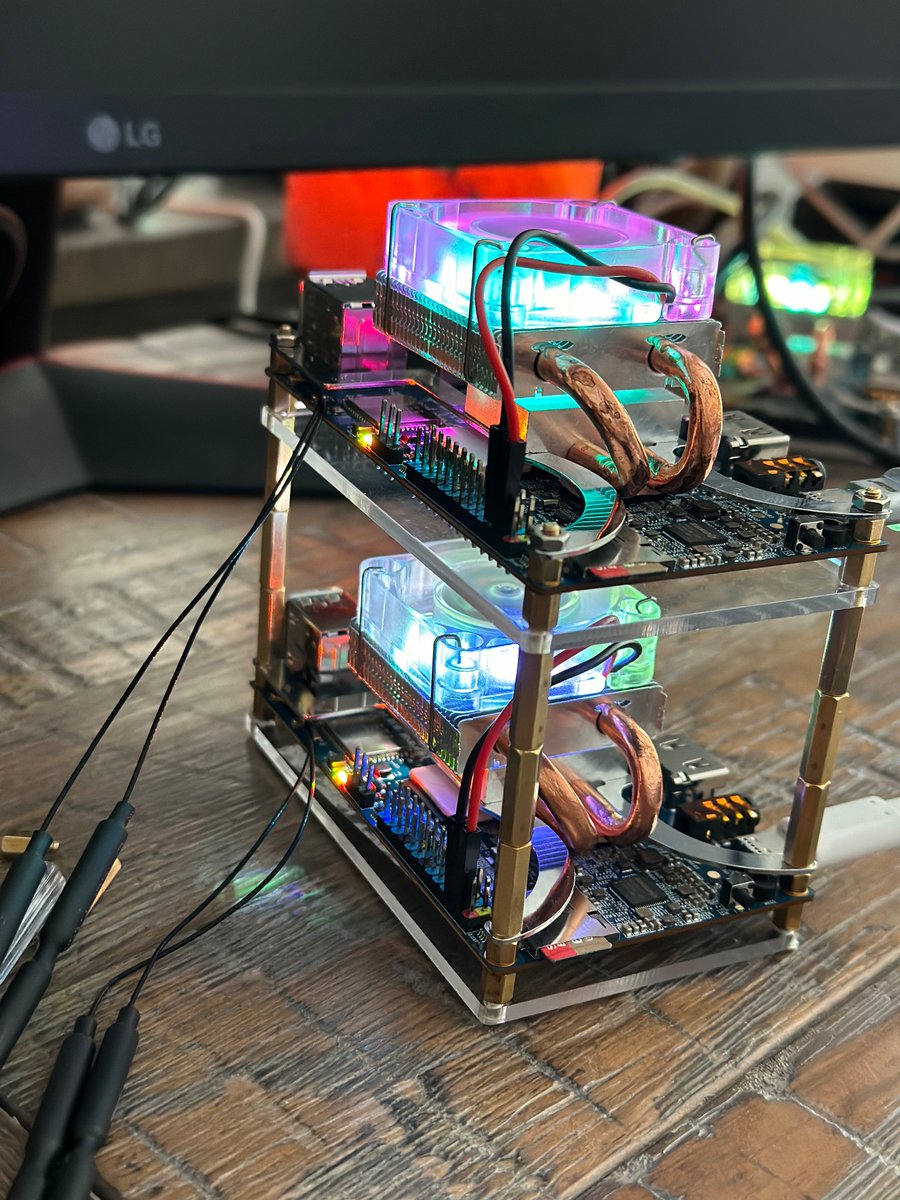DCAL4X's tweet photo. Time to level up. From henceforth I will call thee…

Tower of Hash Power😀⛏️⛏️⛏️

Thanks to @Paco89010314 at PaddyPool for the case stand in extender idea for OP 5’s

#Verus #MergeMine $VRSC $BTC https://t.co/AEwU8XcovD