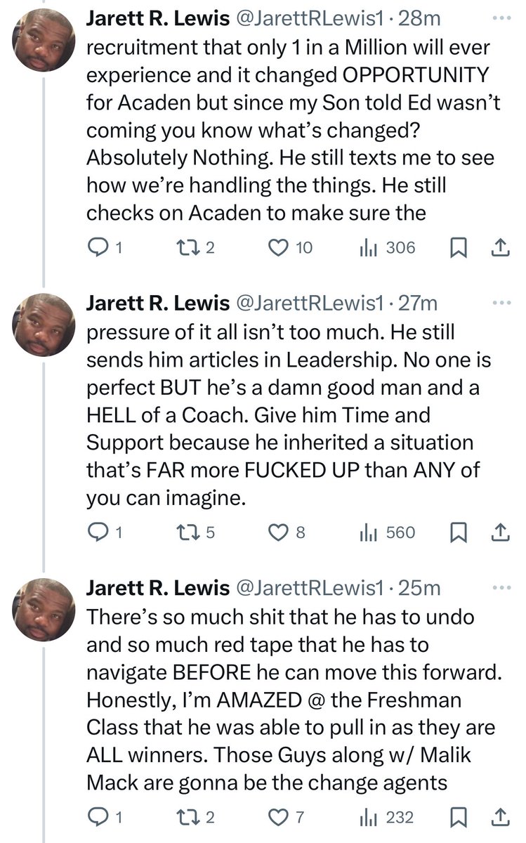 CasualHoya's tweet photo. Great stuff here from @JarettRLewis1, father of Top 40 Class of ‘25 recruit Acaden Lewis, who left Georgetown out of his top 8 list of schools yesterday. https://t.co/b0smED2ur2